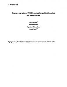 Enhanced expression of PD L1 in cervical intraepithelial neoplasia ...