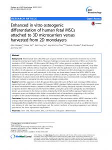 Enhanced in vitro osteogenic differentiation of human fetal MSCs ...