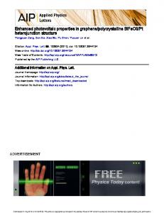 Enhanced photovoltaic properties in graphene