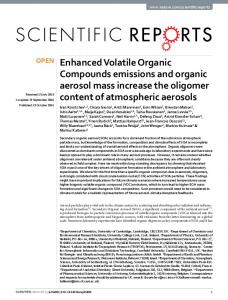 Enhanced Volatile Organic Compounds emissions and organic ...