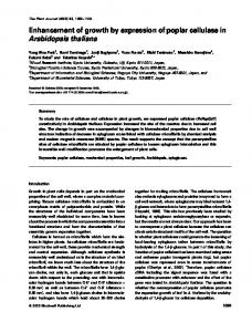 Enhancement of growth by expression of poplar ... - Wiley Online Library