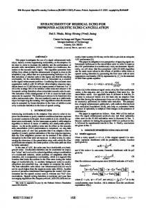 Enhancement of Residual Echo for Improved Acoustic Echo ... - eurasip