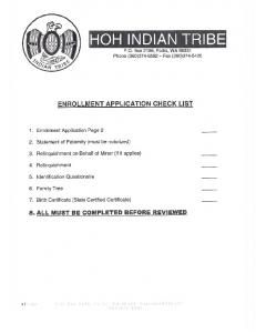 Enrollment Application - Hoh Tribe