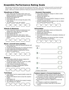 Ensemble Rubric