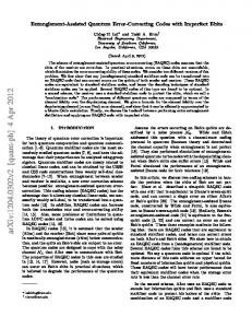 Entanglement-Assisted Quantum Error-Correcting Codes with ...