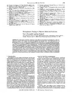 Entanglement Scaling in Polymer Melts and Solutions - American ...