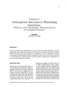 Enterprise Resource Planning Systems