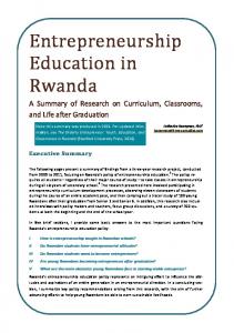Entrepreneurship Education in Rwanda