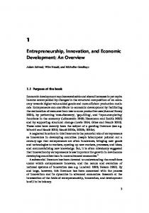 Entrepreneurship, Innovation, and Economic Development: An Overview