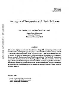 Entropy and Temperature of Black 3-Branes