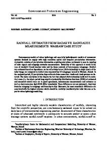 Environment Protection Engineering RAINFALL ESTIMATES FROM ...