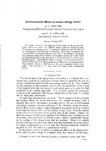 Environmental Effects on Atomic Energy Levels.