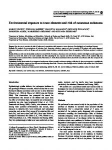Environmental exposure to trace elements and risk of ... - Nature