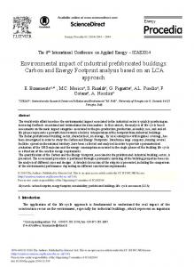 Environmental Impact of Industrial Prefabricated Buildings: Carbon ...