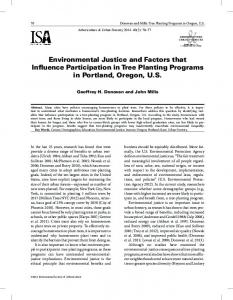 Environmental Justice and Factors that Influence Participation in Tree ...