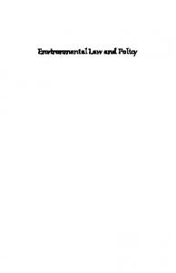 Environmental Law and Policy