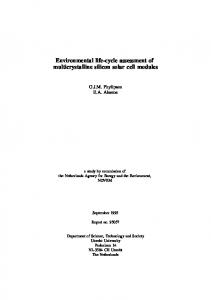 Environmental life-cycle assessment of multicrystalline silicon solar ...