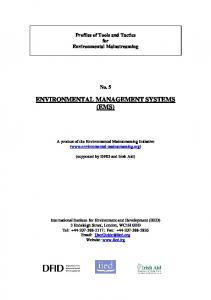 ENVIRONMENTAL MANAGEMENT SYSTEMS (EMS)