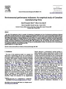 Environmental performance indicators: An