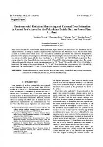 Environmental Radiation Monitoring and External Dose ... - jlc.jst.go.jp