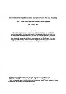 Environmental regulation and mergers within the eco