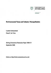 Environmental Taxes and Industry Monopolization - Semantic Scholar