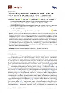 Enzymatic Synthesis of Thioesters from Thiols and Vinyl Esters ... - MDPI