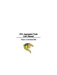 EPA Aggregator Tools User Manual