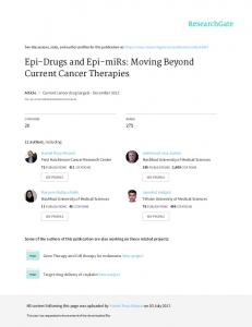 Epi-Drugs and Epi-miRs