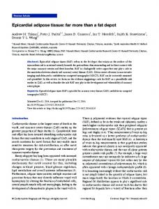 Epicardial adipose tissue: far more than a fat depot - Cardiovascular