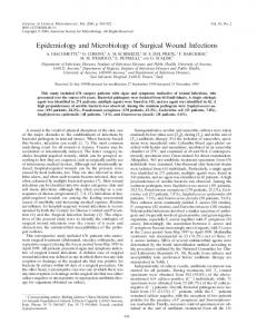 Epidemiology and Microbiology of Surgical Wound Infections