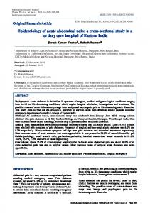 Epidemiology of acute abdominal pain - International Surgery Journal