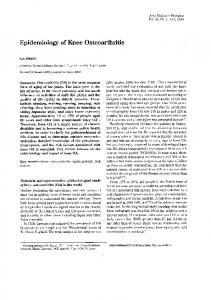 Epidemiology of Knee Osteoarthritis