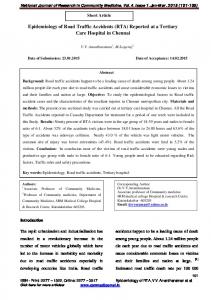 Epidemiology of Road Traffic Accidents (RTA)