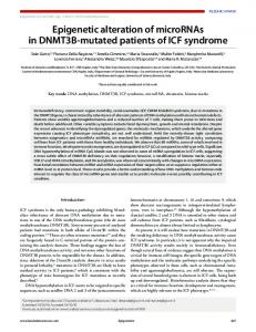 Epigenetic alteration of microRNAs in DNMT3B-mutated patients of ...