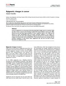 Epigenetic Changes In Cancer - F1000