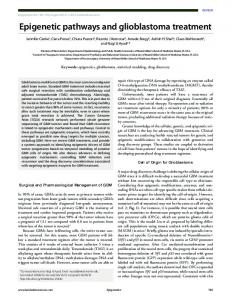 Epigenetic pathways and glioblastoma treatment - Semantic Scholar