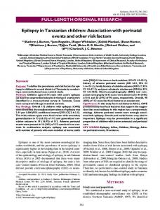 Epilepsy in Tanzanian children - Wiley Online Library