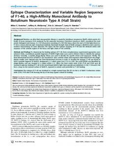 Epitope Characterization and Variable Region ... - PubAg - USDA