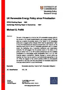 eprg working paper - Cambridge Repository - University of Cambridge