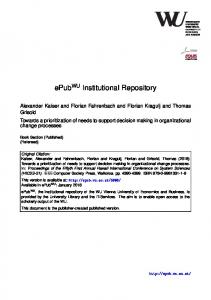 ePub Institutional Repository - ePub WU