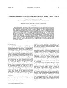 Equatorial Upwelling in the Central Pacific Estimated ... - AMS Journals