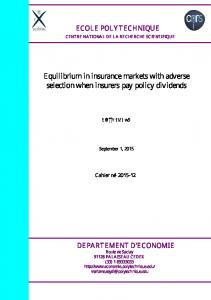 Equilibrium in insurance markets with adverse selection when ... - Hal