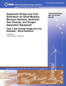 Equipment Design and Cost Estimation for Small Modular ... - NREL