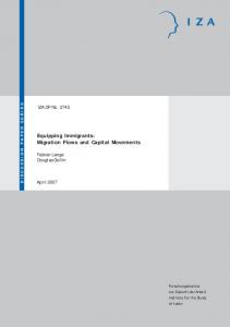 Equipping Immigrants: Migration Flows and Capital ... - CiteSeerX