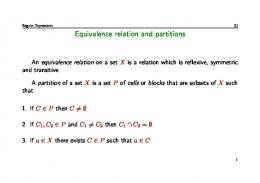 Equivalence relation and partitions