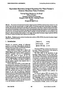 Equivalent Boundary Integral Equations For Plane Poisson's ... - wseas