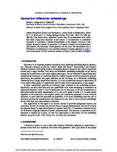 Equivariant differential embeddings - Semantic Scholar