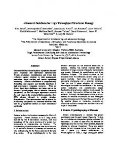 eResearch Solutions for High Throughput Structural Biology - CiteSeerX