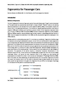 Ergonomics for Passenger Cars